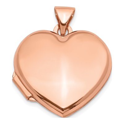 14K Rose Gold Domed Heart Locket