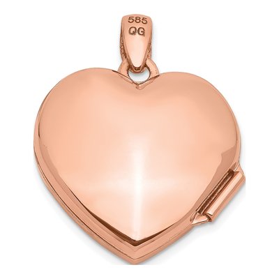14K Rose Gold Diamond Filigree Heart Locket – view 4
