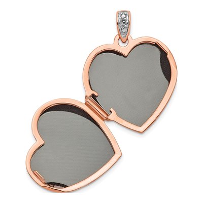 14K Rose Gold Diamond Filigree Heart Locket – view 5