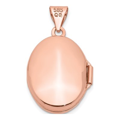 14K Rose Gold Diamond Star Oval Locket – view 4