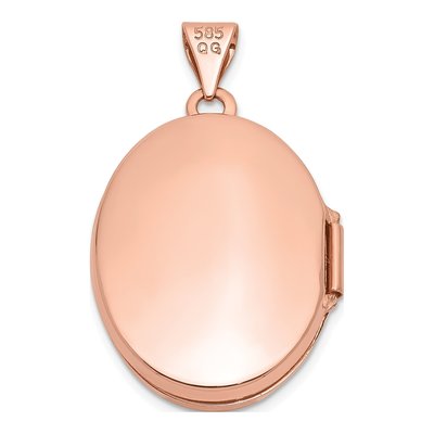 14K Rose Gold Diamond Vintage Filigree Oval Locket – view 4