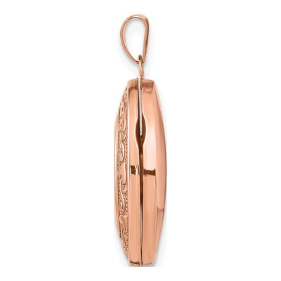 14K Rose Gold Heart Scroll Oval Locket – view 3