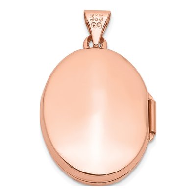 14K Rose Gold Heart Scroll Oval Locket – view 4