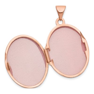 14K Rose Gold Heart Scroll Oval Locket – view 5