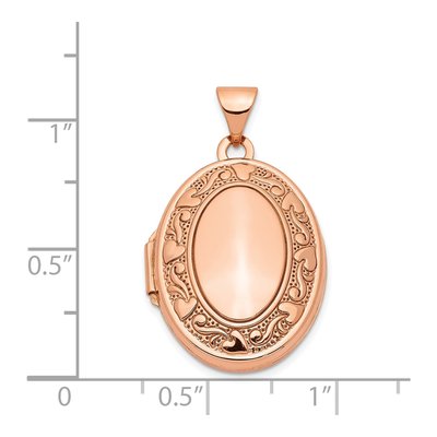 14K Rose Gold Heart Scroll Oval Locket – view 6
