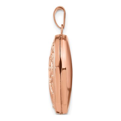 14K Rose Gold Scroll Oval Photo Locket – view 3