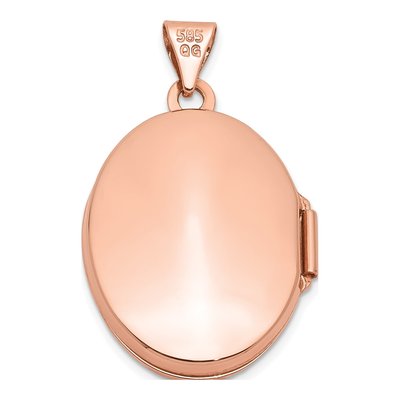 14K Rose Gold Scroll Oval Photo Locket – view 4