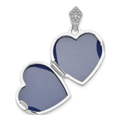 14K White Gold Diamond Vintage Heart Locket – view 5