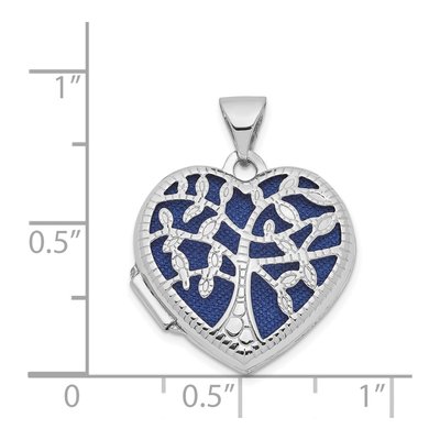 14K White Gold Tree of Life Heart Locket – view 6