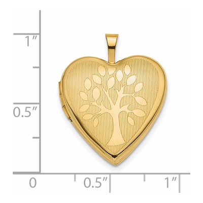 14K Yellow Gold Tree Heart Locket – view 3