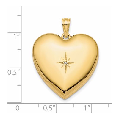 14K Yellow Gold Diamond Star Ash Holder Heart Locket – view 3