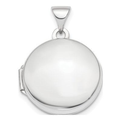 14K White Gold Round Locket