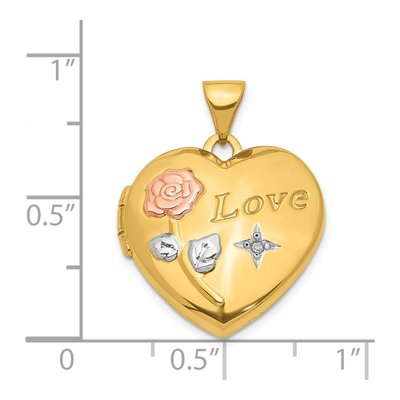 14K Yellow Gold Diamond Heart Locket – view 4