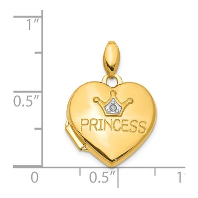 14K Yellow Gold Diamond Heart Locket – view 4