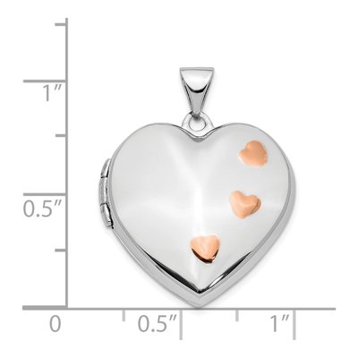 14K White Gold Heart Locket – view 4