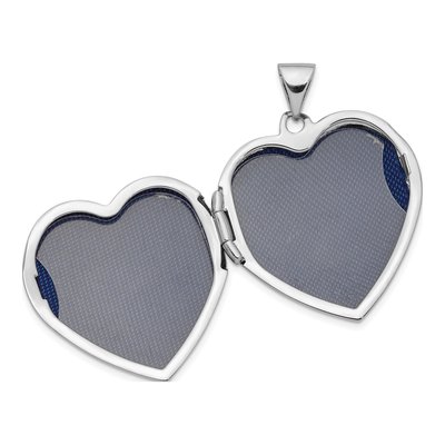 14K White Gold Heart Locket – view 5