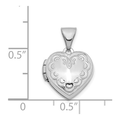14K White Gold Heart for Girls Locket – view 3