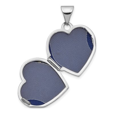 14K White Gold Floral Heart Locket – view 3