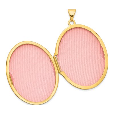 14K Yellow Gold Floral Border Oval Locket – view 3