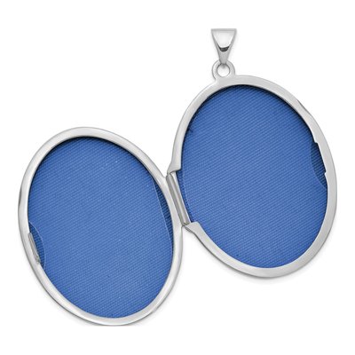 14K White Gold Floral Oval Locket – view 3