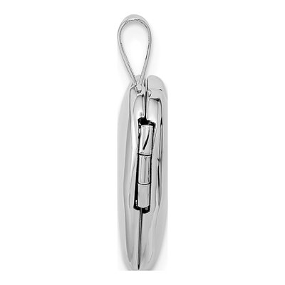 14K White Gold Heart Locket – view 3