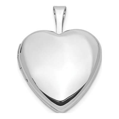 14K White Gold Heart Locket – view 5