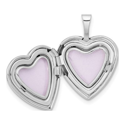 14K White Gold Heart Locket – view 6