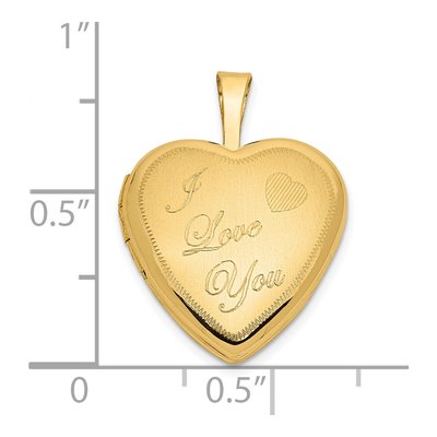 14K Yellow Gold Heart I LOVE YOU Script Locket – view 4