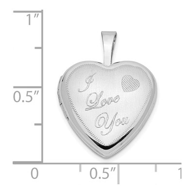 14K White Gold I LOVE YOU Heart Locket – view 4