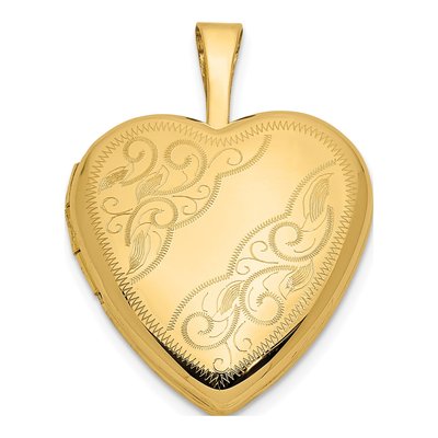 14K Yellow Gold Heart Locket