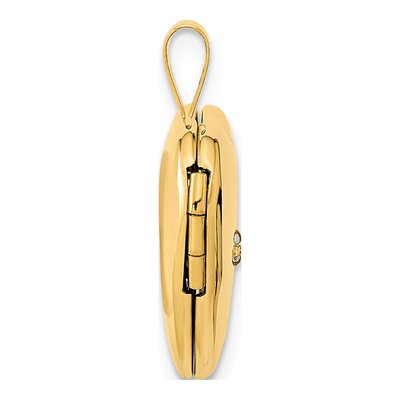 14K Yellow Gold Diamond Star Heart Locket – view 3