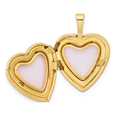 14K Yellow Gold Diamond Star Heart Locket – view 6