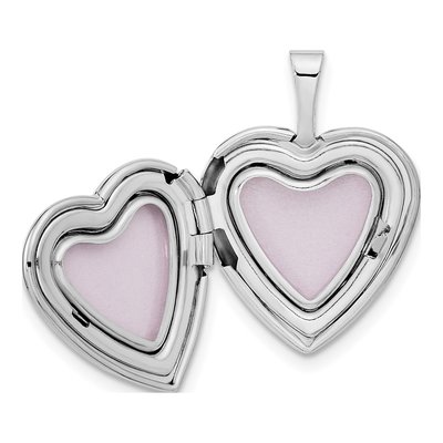 14K White Gold Diamond Star Heart Locket – view 6