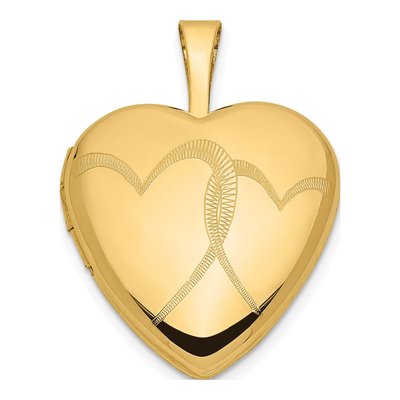 14K Yellow Gold Heart Locket
