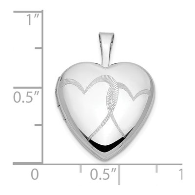 14K White Gold Two Hearts Locket – view 4