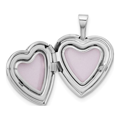 14K White Gold Two Hearts Locket – view 6