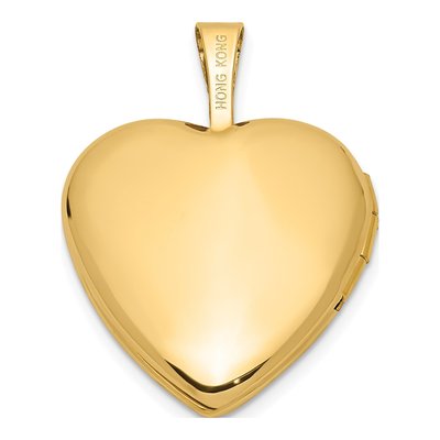 14K Yellow Gold Pink Green Enamel Heart Locket – view 5