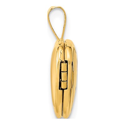 14K Yellow Gold Enamel Heart Locket – view 3