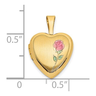 14K Yellow Gold Enamel Heart Locket – view 4