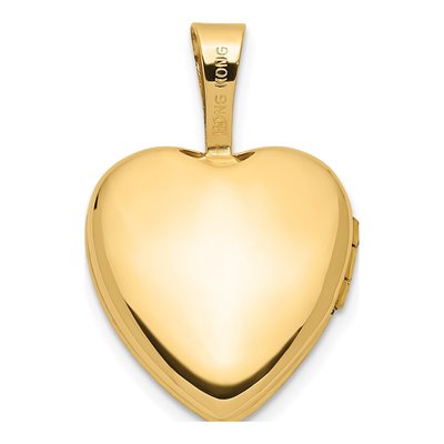 14K Yellow Gold Enamel Heart Locket – view 5