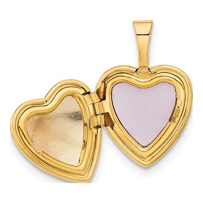 14K Yellow Gold Enamel Heart Locket – view 6