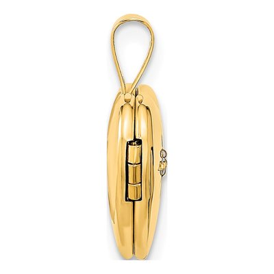 14K Yellow Gold Diamond Heart Locket – view 3