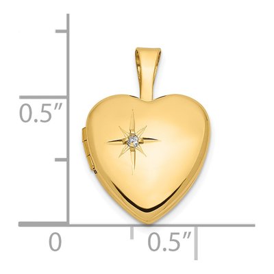 14K Yellow Gold Diamond Heart Locket – view 4