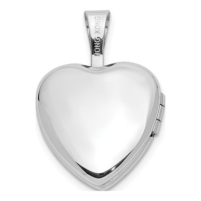 14K White Gold Diamond Heart Locket – view 5