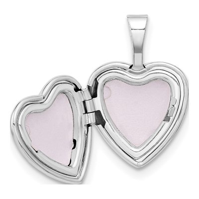 14K White Gold Diamond Heart Locket – view 6