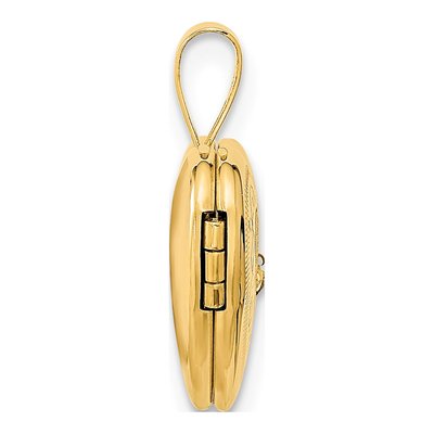 14K Yellow Gold Diamond Star Heart Locket – view 3