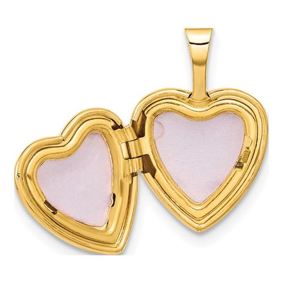 14K Yellow Gold Diamond Star Heart Locket – view 6