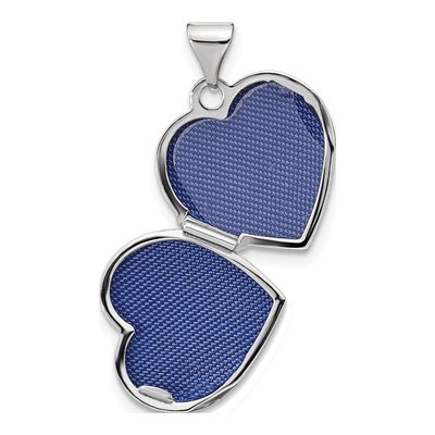 14K White Gold Reversible Swirl Heart Locket – view 6