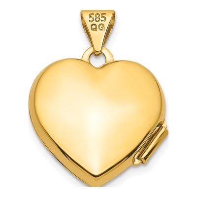 14K Gold Diamond Heart Locket, Two-Tone – view 4