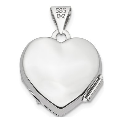 14K White Gold Diamond Heart Locket – view 4